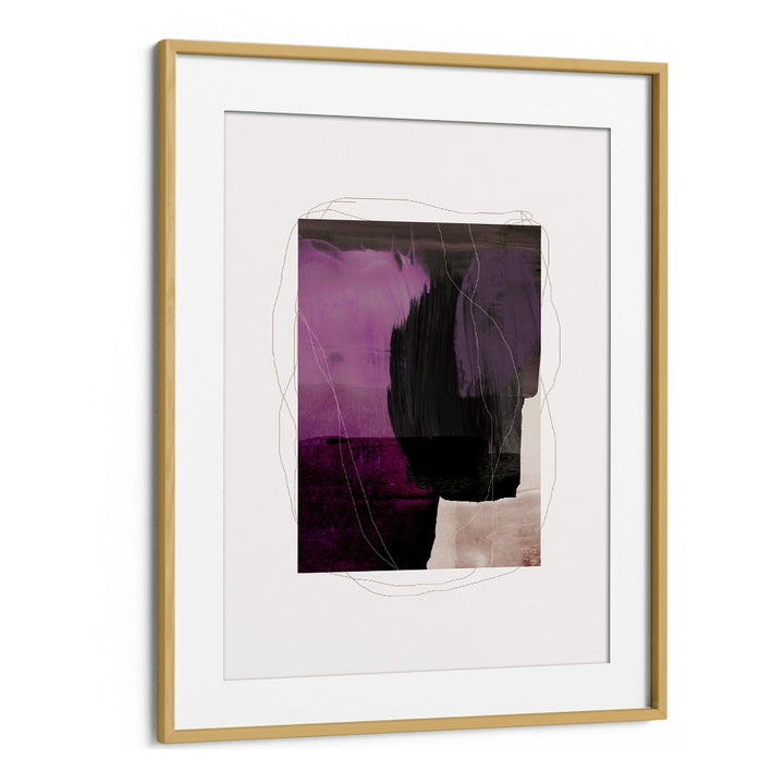 Abstract Fluid Brush Strokes By Mareike Bohmer Abstract Art Artwork in Oak Wood Frame With Mount
