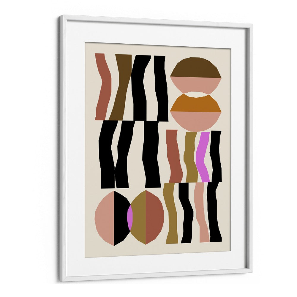 Abstract Geometric Composition I Geometric Art Artwork in White Frame With Mount