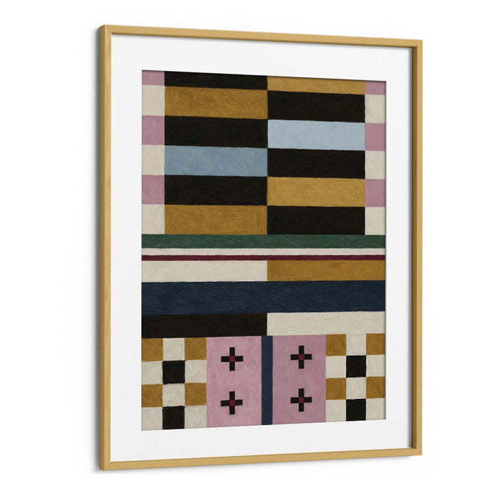 Abstract Geometric Composition II Geometric Art Artwork in Oak Wood Frame With Mount