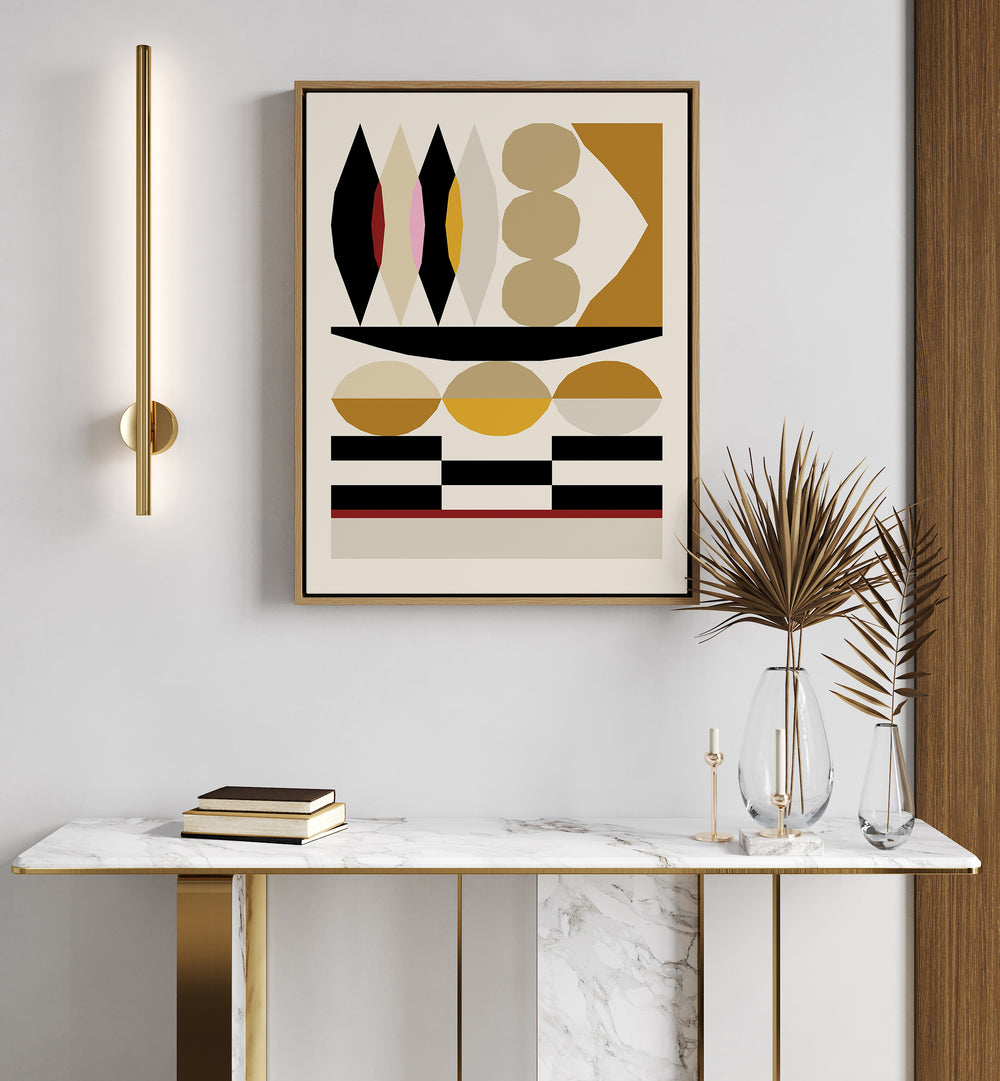 Abstract Geometric Composition III Geometric Art Artwork Placed on a wall In A Living Room 