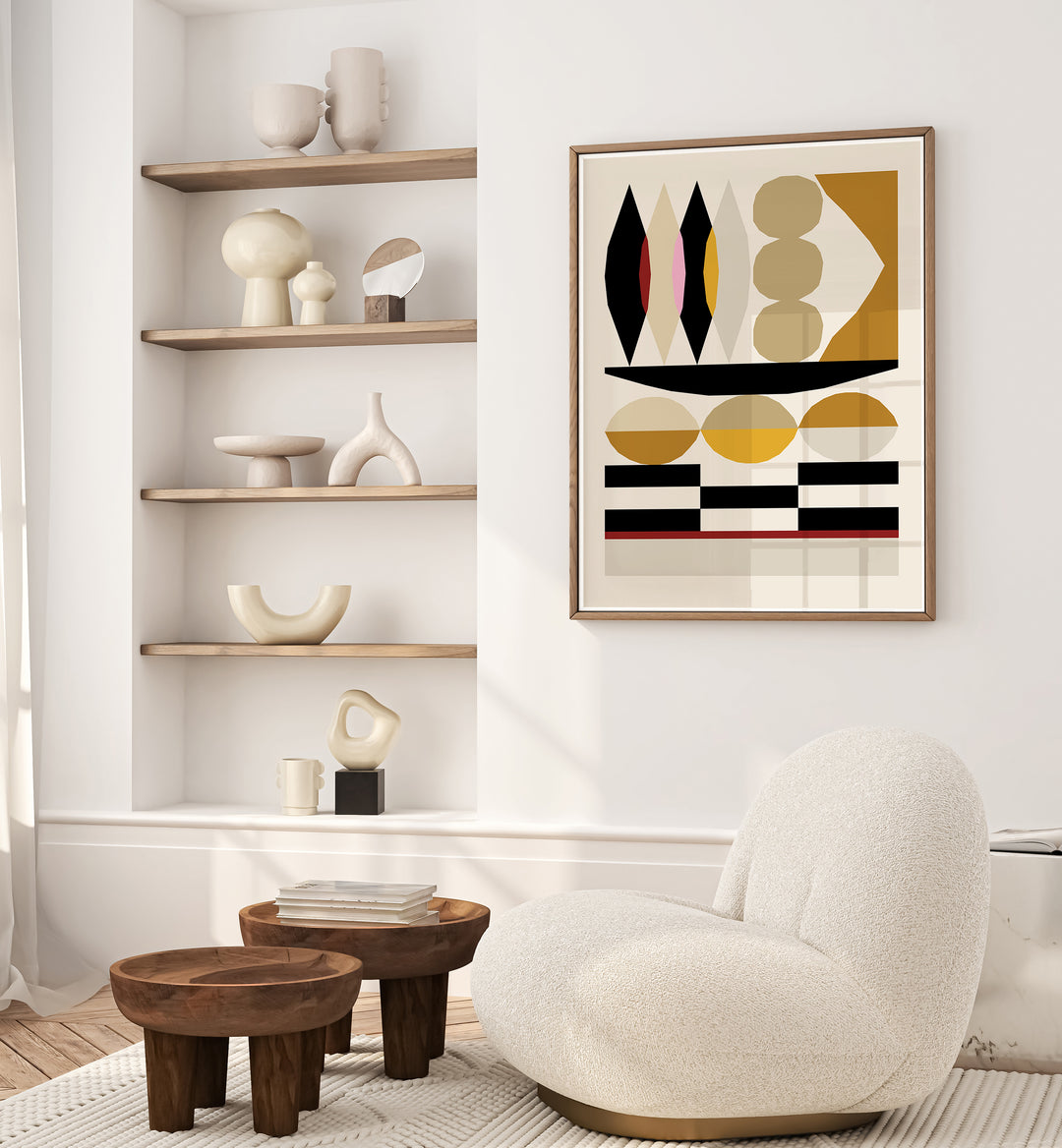 Abstract Geometric Composition III Geometric Art Artwork Placed on a wall In A Living Room 