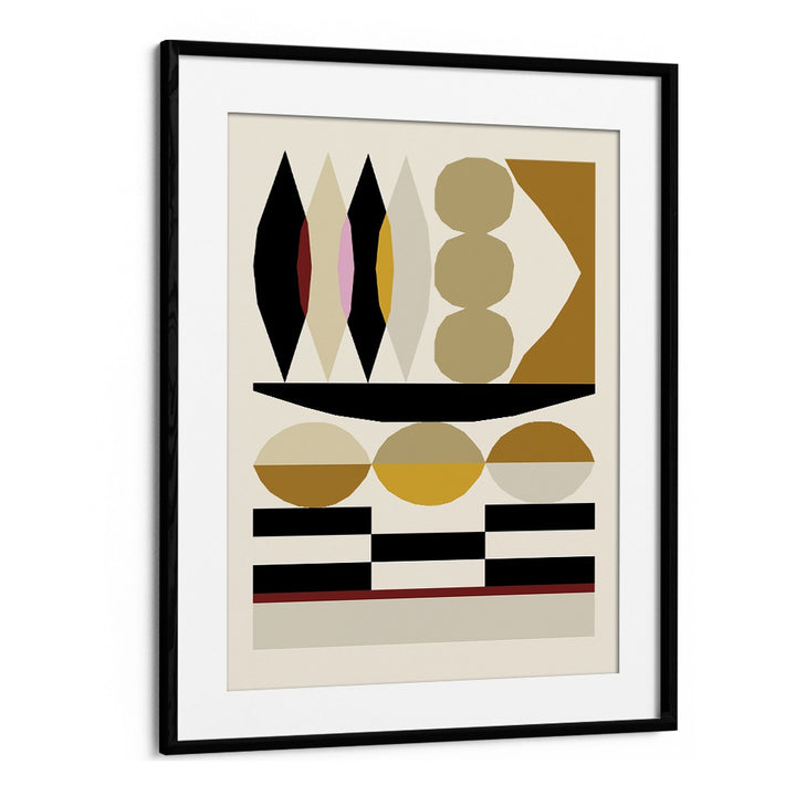 Abstract Geometric Composition III Geometric Art Artwork in Black Frame With Mount