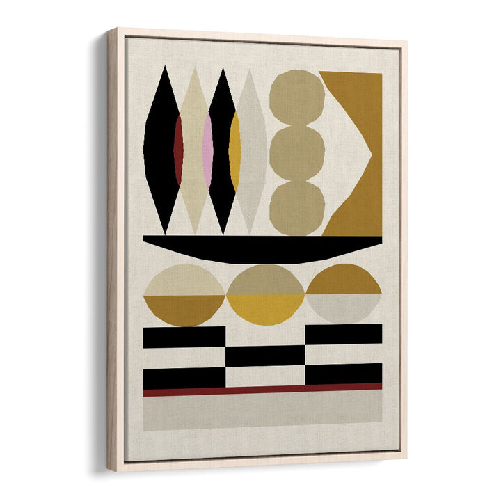 Abstract Geometric Composition III Geometric Art Artwork in Oak Wood Floater Frame