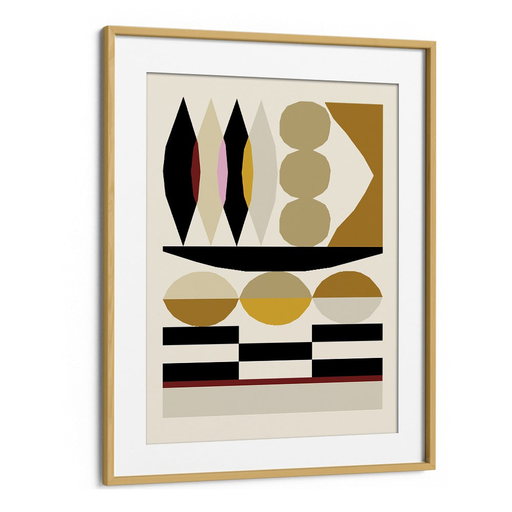 Abstract Geometric Composition III Geometric Art Artwork in Oak Wood Frame With Mount