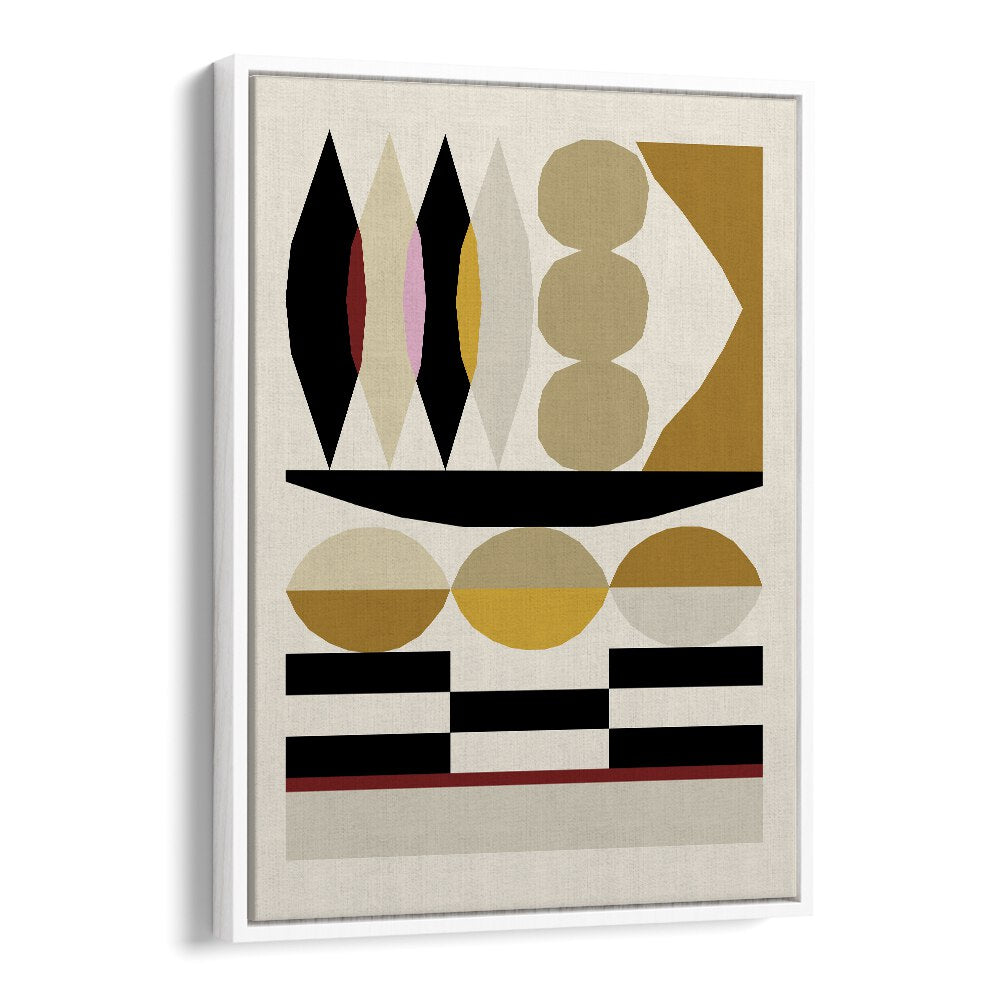 Abstract Geometric Composition III Geometric art painting Artwork in White Floater Frame