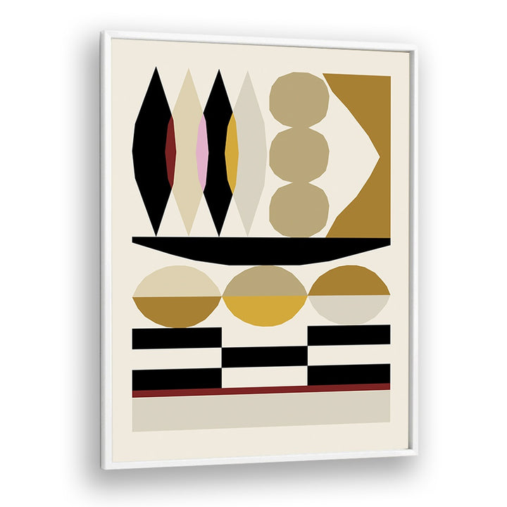 Abstract Geometric Composition III Geometric art Artwork in White Plain Frame