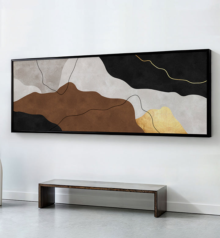 ABSTRACT GOLDEN CURVES , PANORAMIC ART