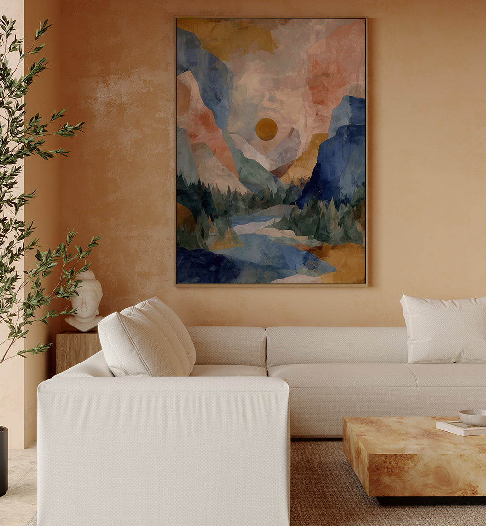 ABSTRACT MOUNTAIN VALLEY LANDSCAPE