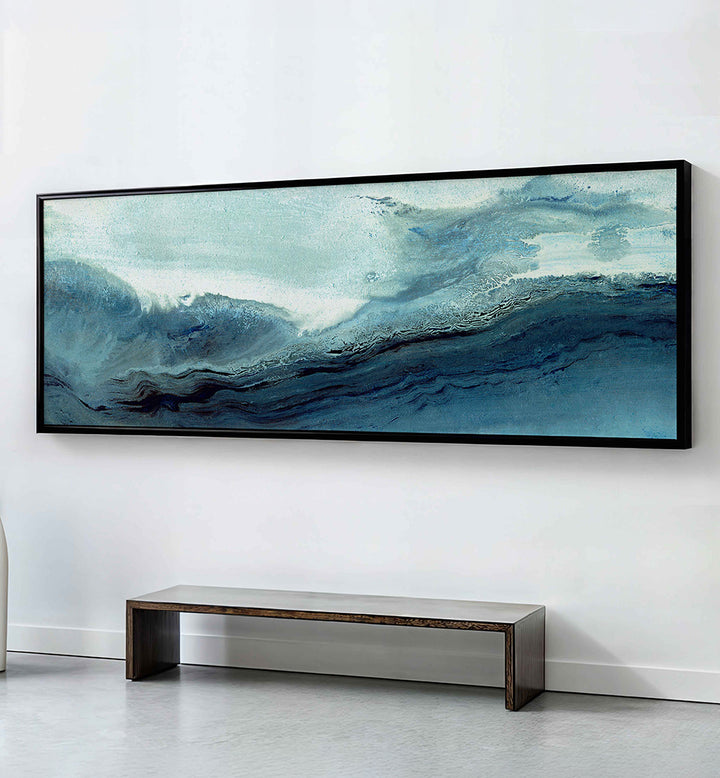 ABSTRACT OCEAN WAVES , PANORAMIC ART