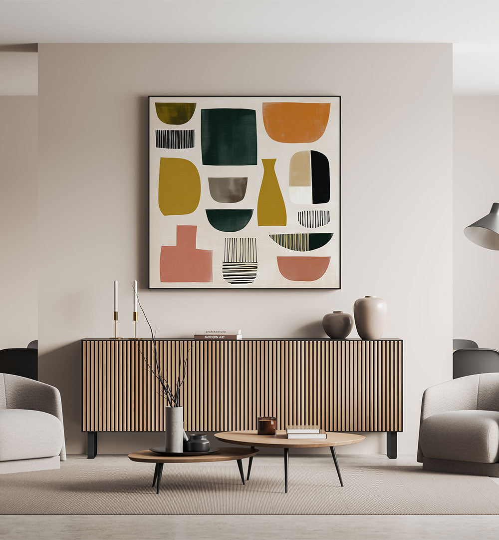 ABSTRACT SHAPES IN EARTH TONES , ABSTRACT PAINTINGS