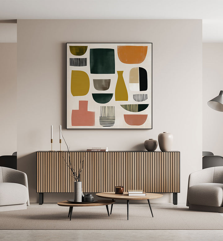 ABSTRACT SHAPES IN EARTH TONES , ABSTRACT PAINTINGS