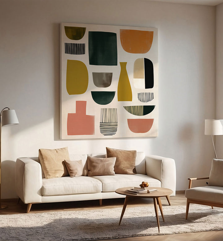 ABSTRACT SHAPES IN EARTH TONES , ABSTRACT PAINTINGS