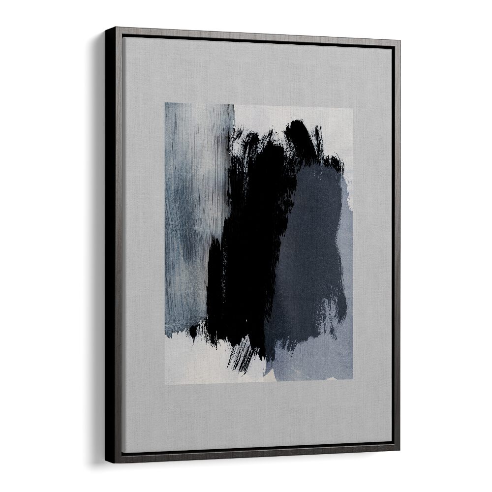 Abstract Symphony In Grey Brush Strokes By Mareike Bohmer Abstract Art Artwork in Black Floater Frame
