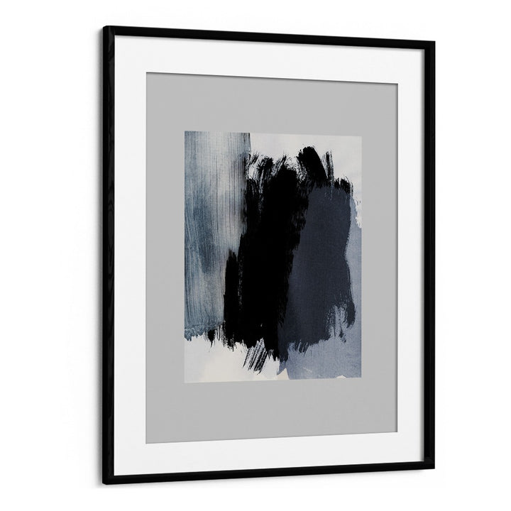 Abstract Symphony In Grey Brush Strokes By Mareike Bohmer Abstract Art Artwork in Black Frame With Mount
