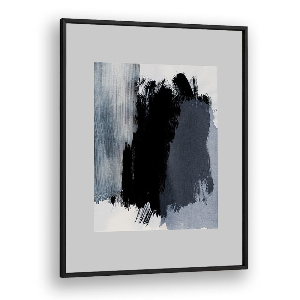 Abstract Symphony In Grey Brush Strokes By Mareike Bohmer Abstract art Artwork in Black Plain Frame
