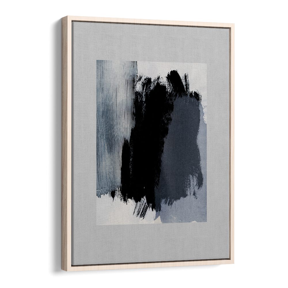 Abstract Symphony In Grey Brush Strokes By Mareike Bohmer Abstract Art Artwork in Oak Wood Floater Frame
