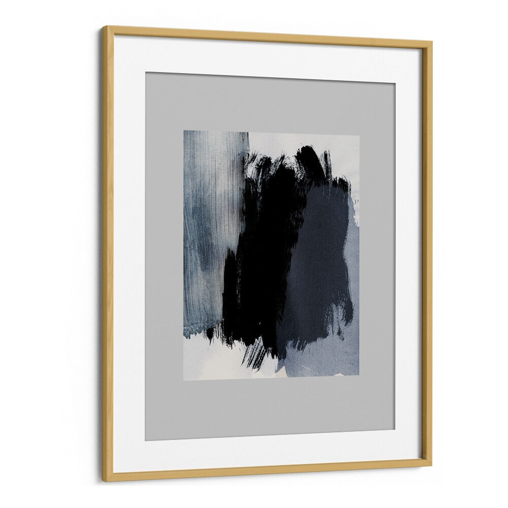 Abstract Symphony In Grey Brush Strokes By Mareike Bohmer Abstract Art Artwork in Oak Wood Frame With Mount
