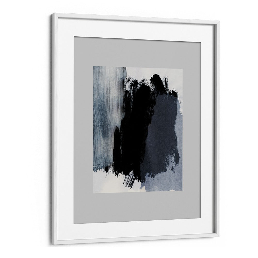 Abstract Symphony In Grey Brush Strokes By Mareike Bohmer Abstract Art Artwork in White Frame With Mount