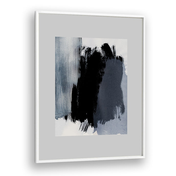 Abstract Symphony In Grey Brush Strokes By Mareike Bohmer Abstract art Artwork in White Plain Frame
