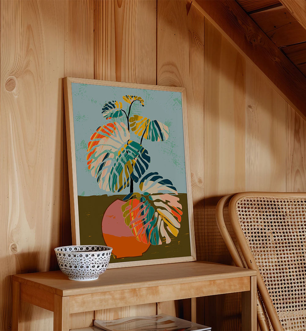 ABSTRACT TROPICAL MONSTERA