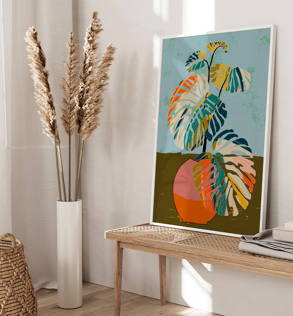 ABSTRACT TROPICAL MONSTERA