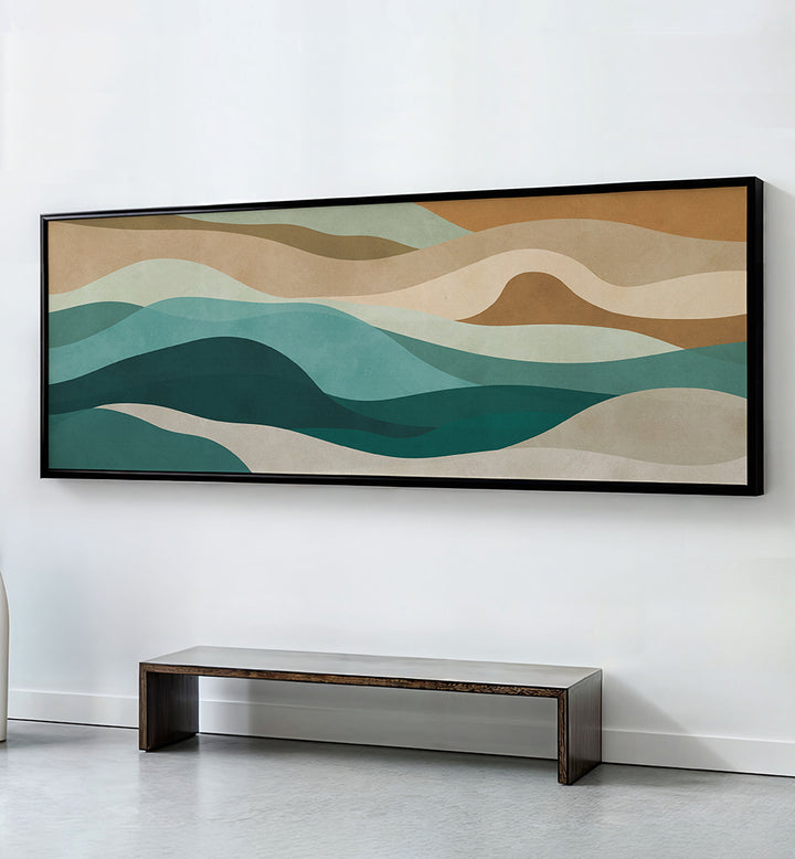 ABSTRACT WAVY LANDSCAPE , PANORAMIC ART