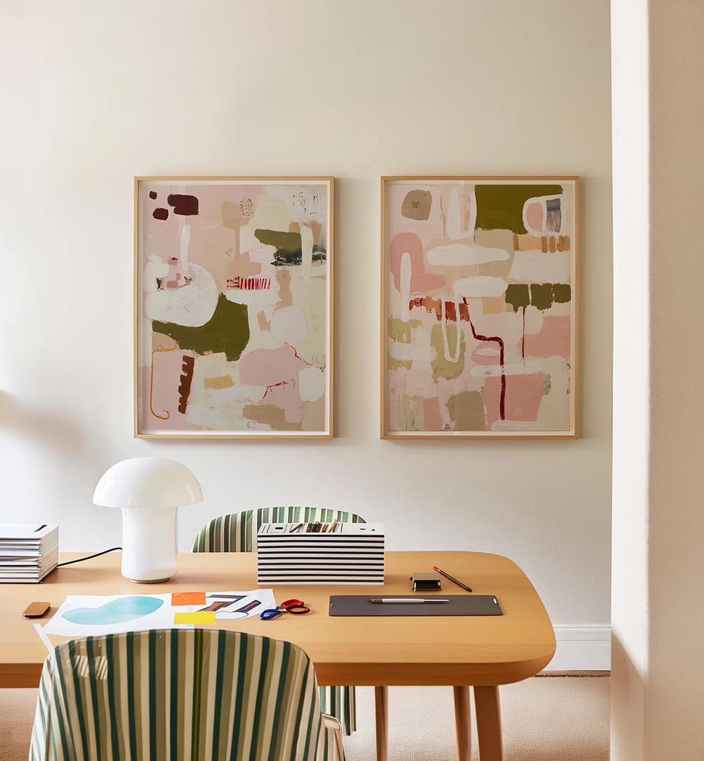 ABSTRACT BALANCE , SET OF 2 PAINTINGS