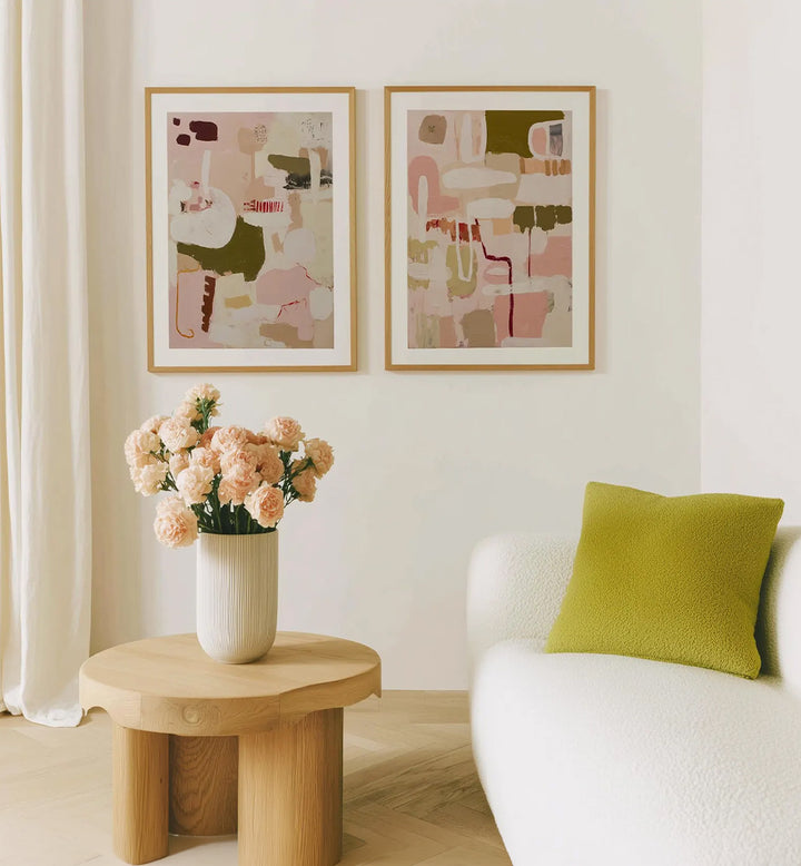 ABSTRACT BALANCE , SET OF 2 PAINTINGS