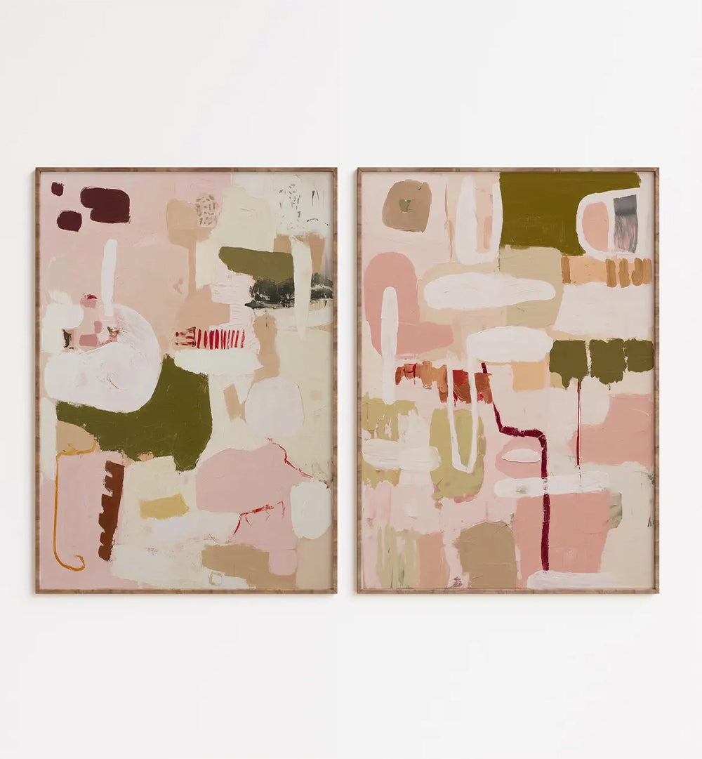 ABSTRACT BALANCE , SET OF 2 PAINTINGS