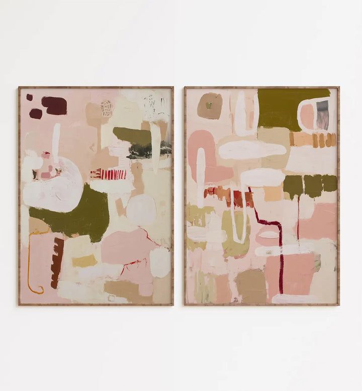 ABSTRACT BALANCE , SET OF 2 PAINTINGS
