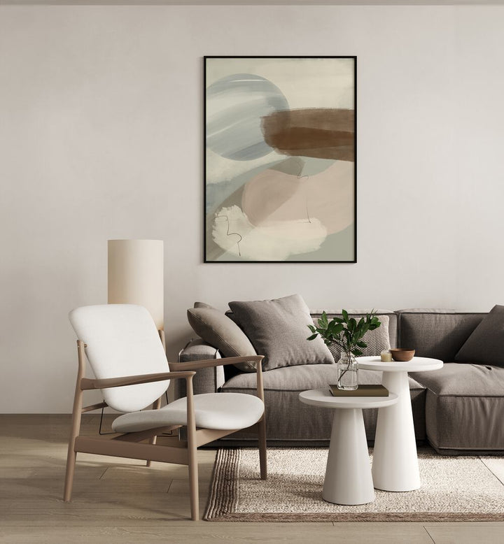 Stylish living room featuring ABSTRACT GREEN HORIZON, ABSTRACT PAINTINGS to enhance your home decor.