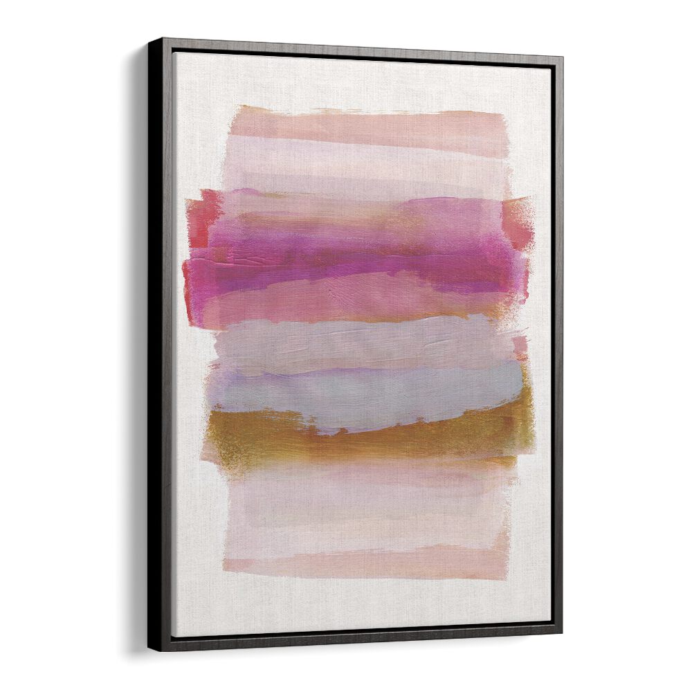 Abstraction In Pink Brush Strokes By Mareike Bohmer Abstract Art Artwork in Black Floater Frame
