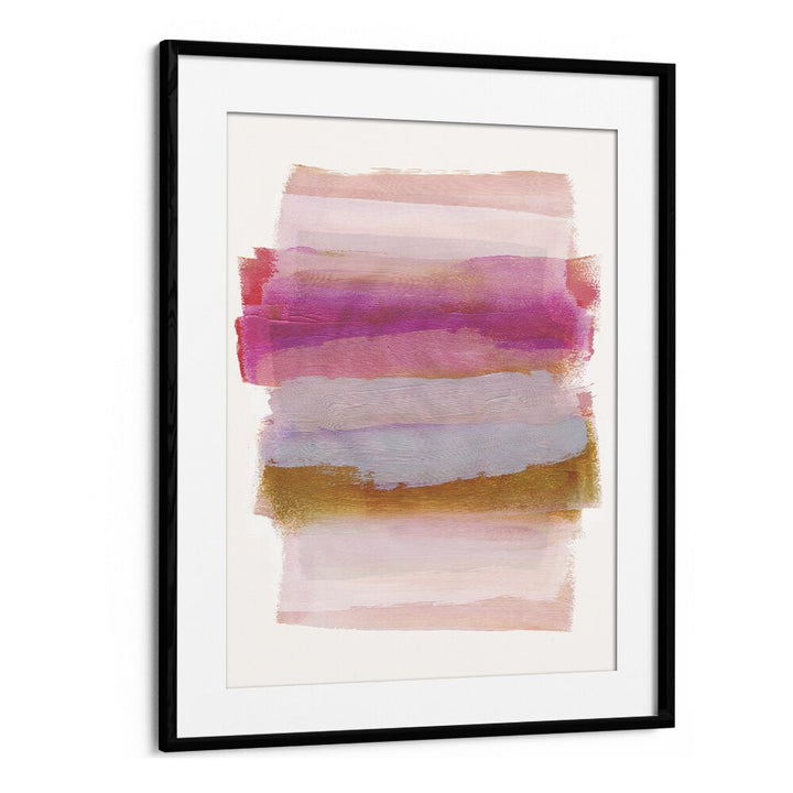 Abstraction In Pink Brush Strokes By Mareike Bohmer Abstract Art Artwork in Black Frame With Mount
