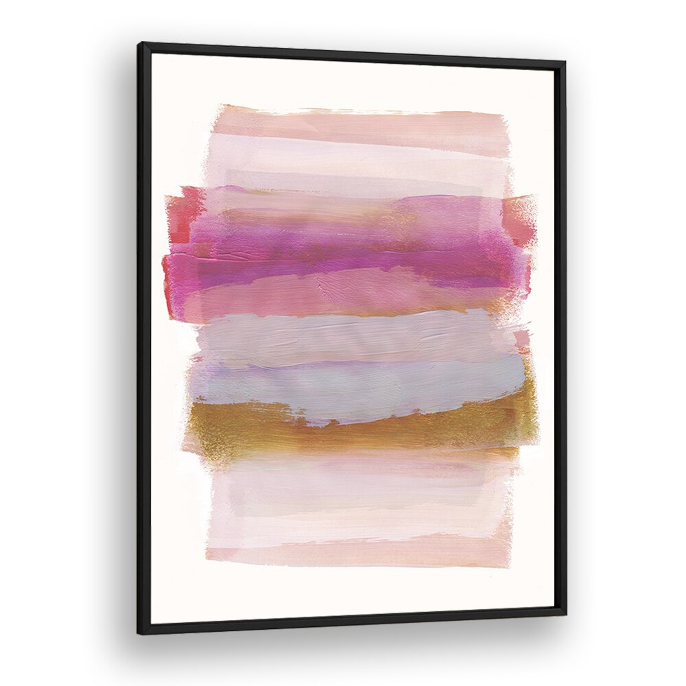 Abstraction In Pink Brush Strokes By Mareike Bohmer Abstract art Artwork in Black Plain Frame
