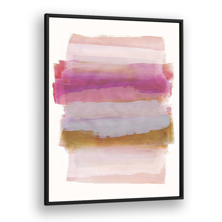 Abstraction In Pink Brush Strokes By Mareike Bohmer Abstract art Artwork in Black Plain Frame
