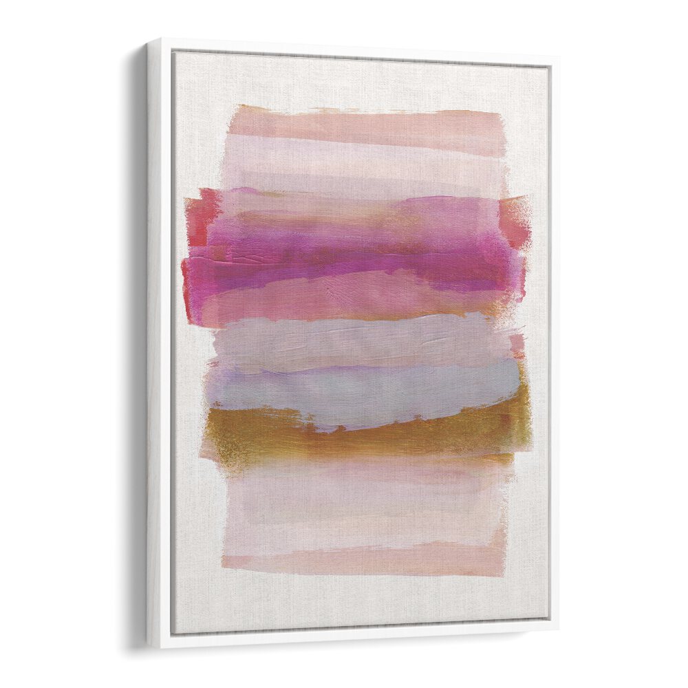 Abstraction In Pink Brush Strokes By Mareike Bohmer Abstract art painting Artwork in White Floater Frame
