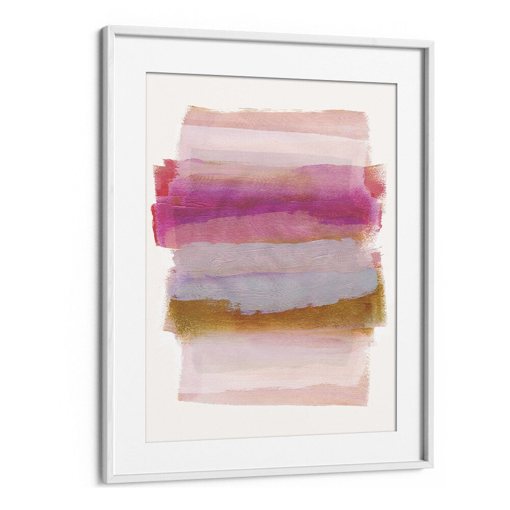 Abstraction In Pink Brush Strokes By Mareike Bohmer Abstract Art Artwork in White Frame With Mount