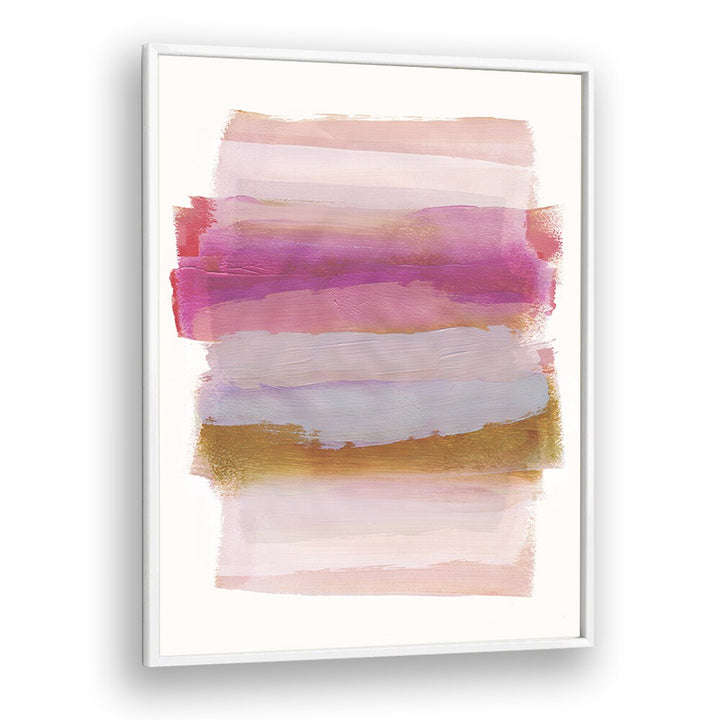 Abstraction In Pink Brush Strokes By Mareike Bohmer Abstract art Artwork in White Plain Frame
