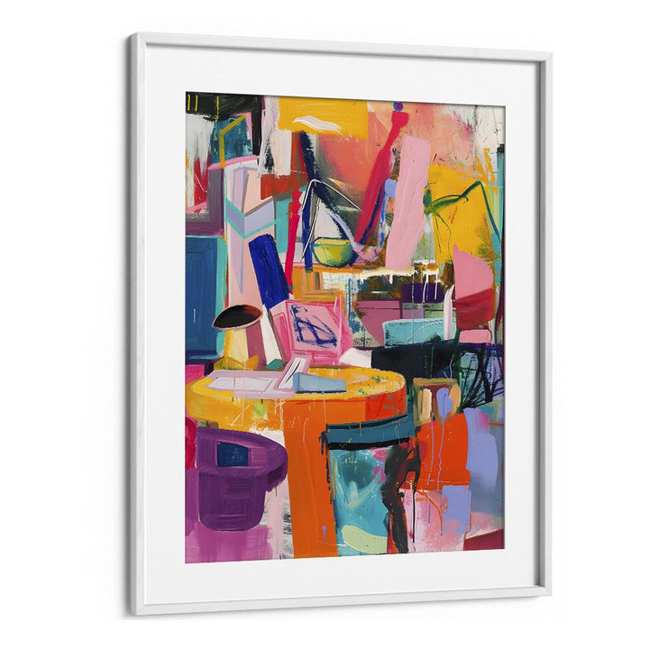 ABSTRACT painting - BOLD MULTI COLOURED ABSTRACT SHAPES III by Asianmonk