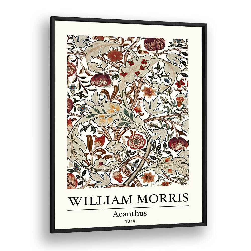 Acanthus Tapestry By William Morris (1874) Elegance In Nature William Morris's art painting Artwork in Black Plain Frame