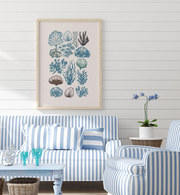 Elegant wall art showcasing A CORAL COLLECTION , BEACH PAINTINGS, perfect for coastal-inspired decor.