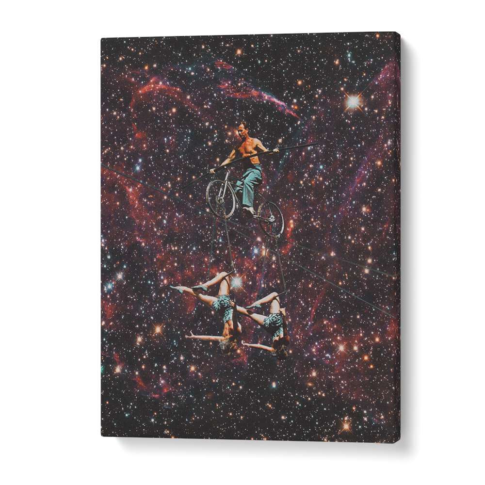 Acrobatics In Space Surreal Painting Artwork in Gallery Wrap
