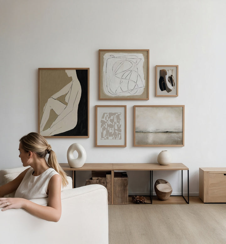 Transform your space with AESTHETIC DREAM GALLERY, GALLERY WALLS featuring serene, neutral-toned abstract prints.