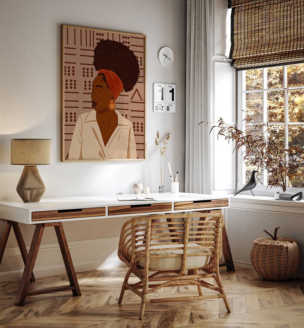 AFRO PUFF , AFRICAN ART PAINTINGS