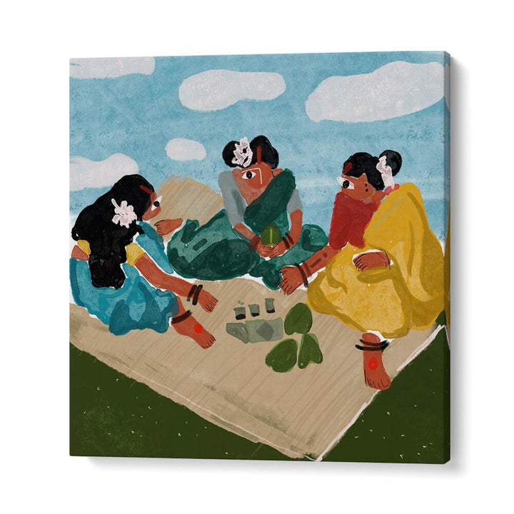 Afternoon Picnic By Shreya Roy Chowdary, Indian Art Paintings Artwork in Gallery Wrap
