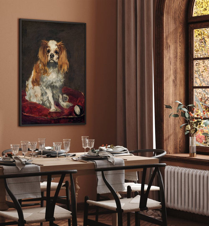 A KING CHARLES SPANIEL (1866) , VINTAGE PAINTINGS