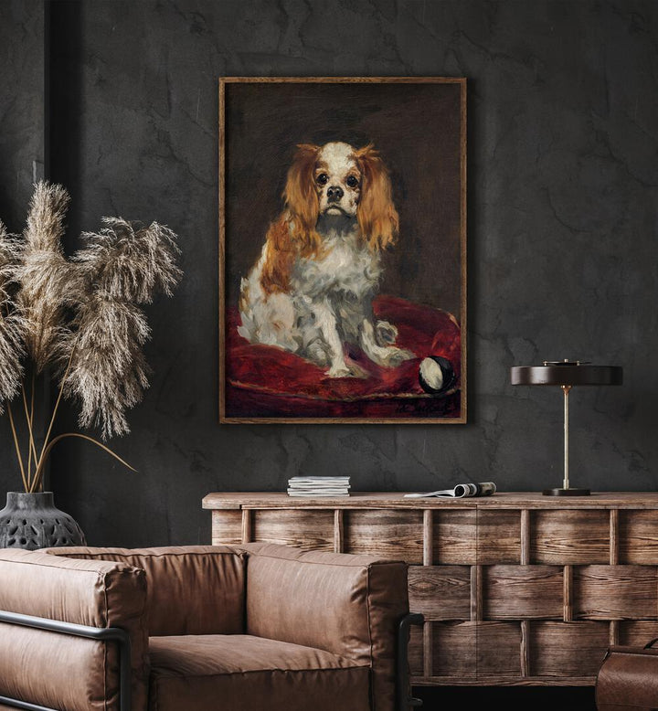A KING CHARLES SPANIEL (1866) , VINTAGE PAINTINGS