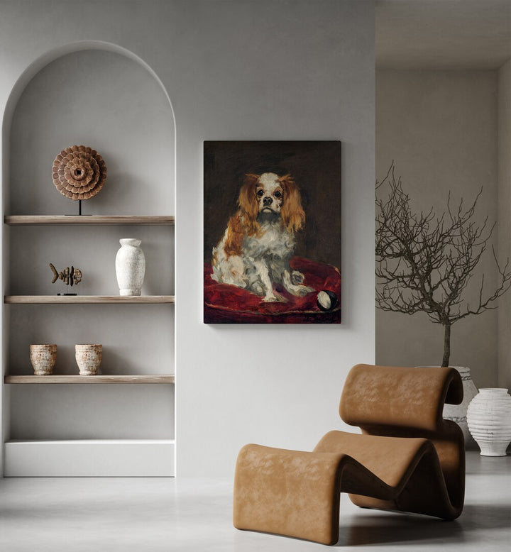 A KING CHARLES SPANIEL (1866) , VINTAGE PAINTINGS