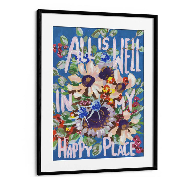 All Is Well  By Ania Zwara Botanical Flower Paintings Artwork  in Black Frame With Mount