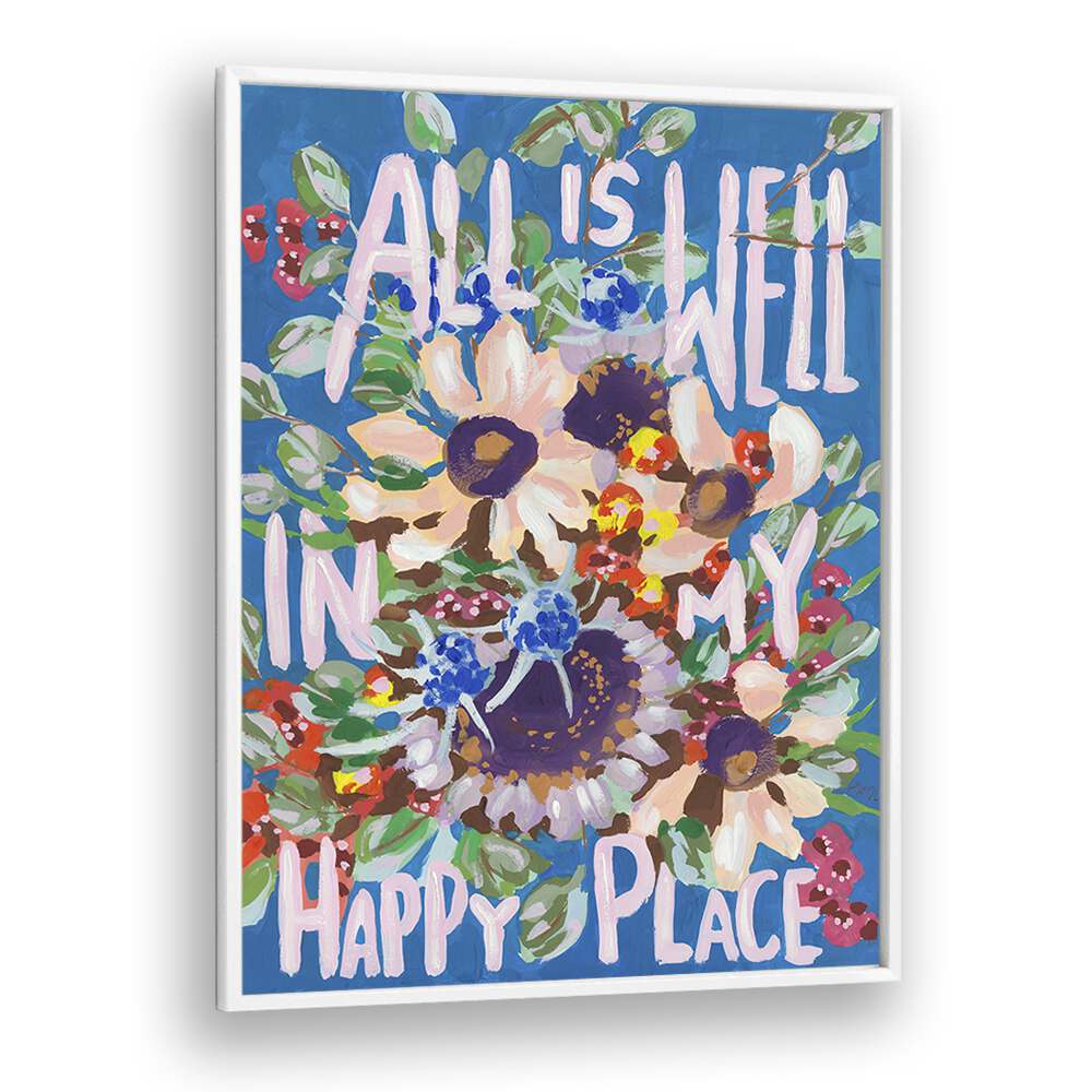 All Is Well     By Ania Zwara Botanical Flower Paintings painting Artwork  in White Plain Frame